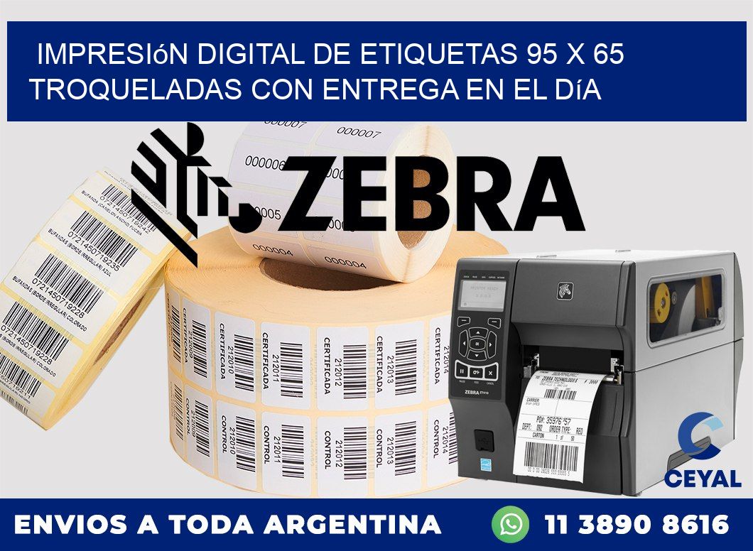 Impresión digital de etiquetas 95 x 65 troqueladas con entrega en el día