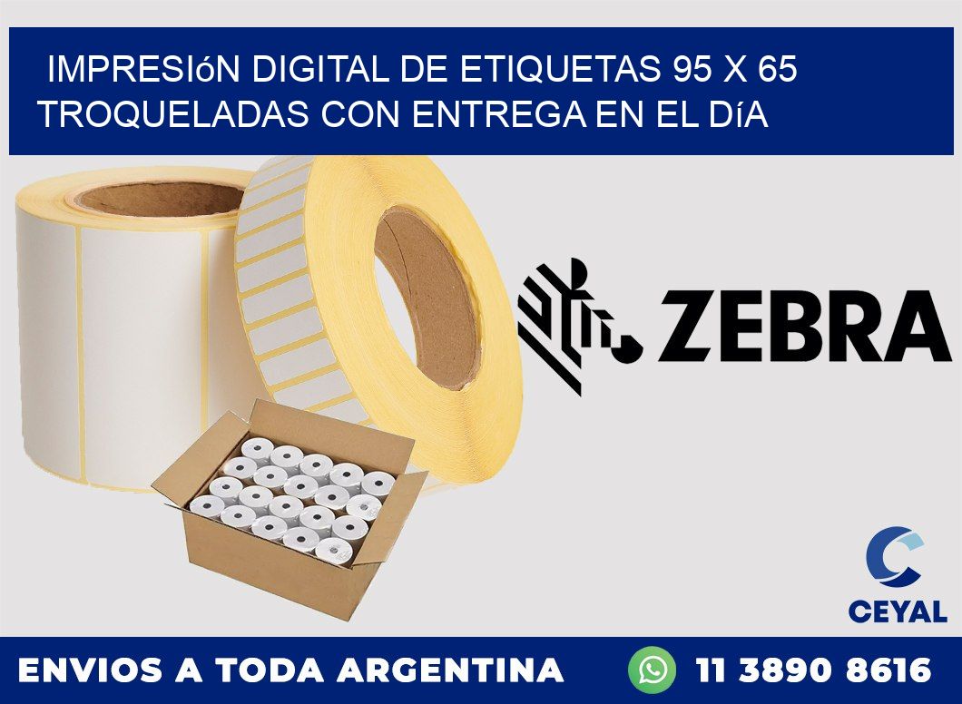 Impresión digital de etiquetas 95 x 65 troqueladas con entrega en el día