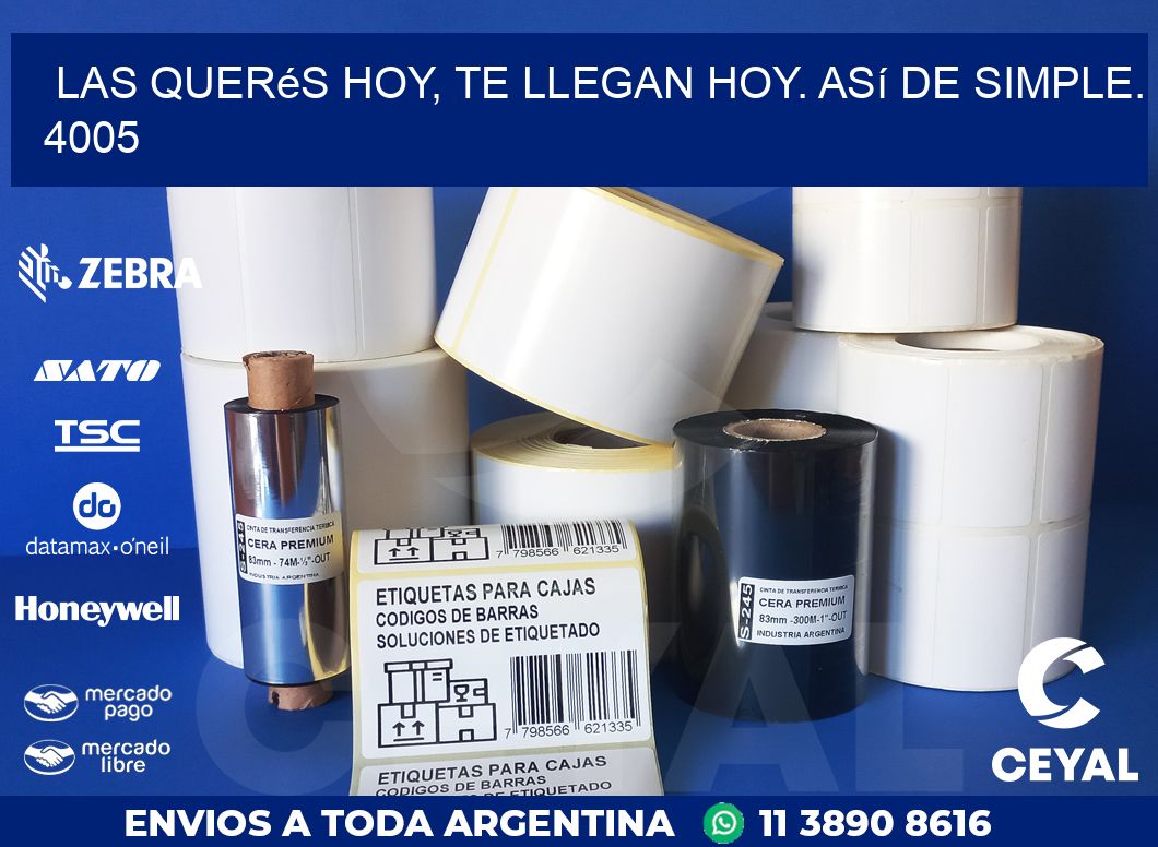 Las Querés Hoy, Te Llegan Hoy. Así de Simple. 4005