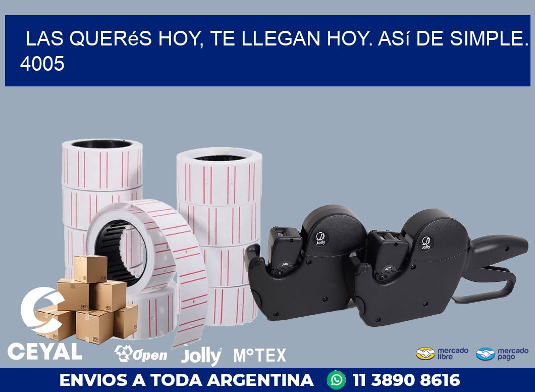 Las Querés Hoy, Te Llegan Hoy. Así de Simple. 4005