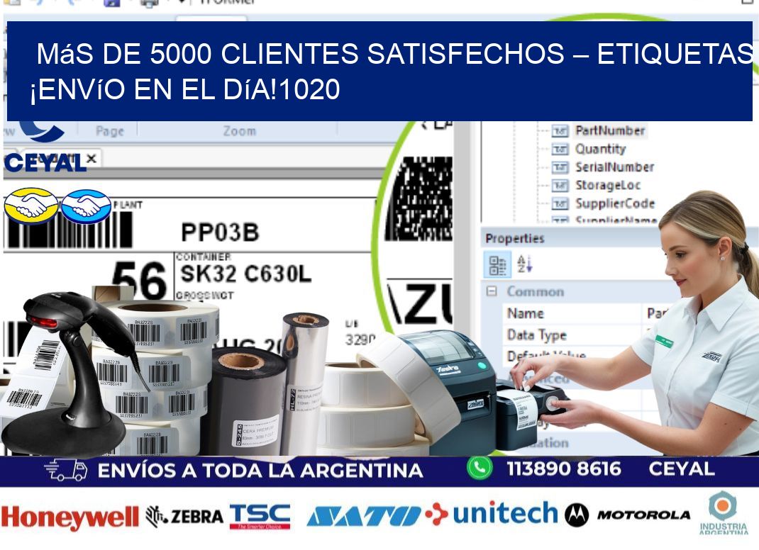 Más de 5000 Clientes Satisfechos – etiquetas ¡Envío en el Día!1020
