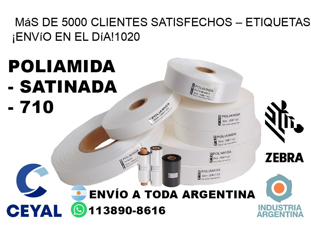 Más de 5000 Clientes Satisfechos – etiquetas ¡Envío en el Día!1020