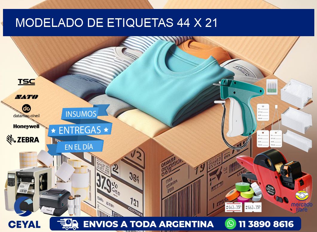 Modelado de etiquetas 44 x 21