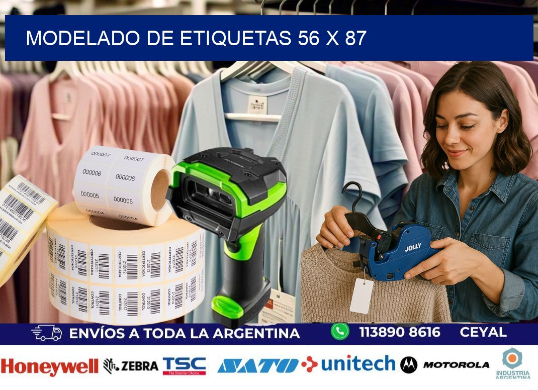Modelado de etiquetas 56 x 87