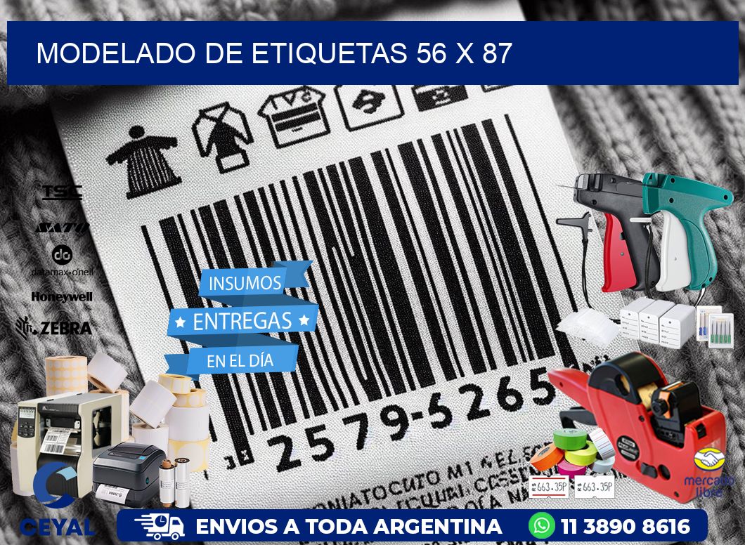 Modelado de etiquetas 56 x 87