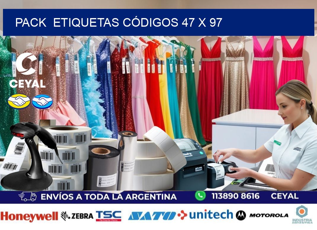 Pack  ETIQUETAS CÓDIGOS 47 x 97