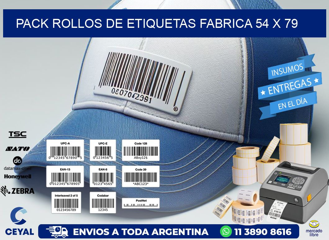 Pack ROLLOS DE ETIQUETAS FABRICA 54 x 79