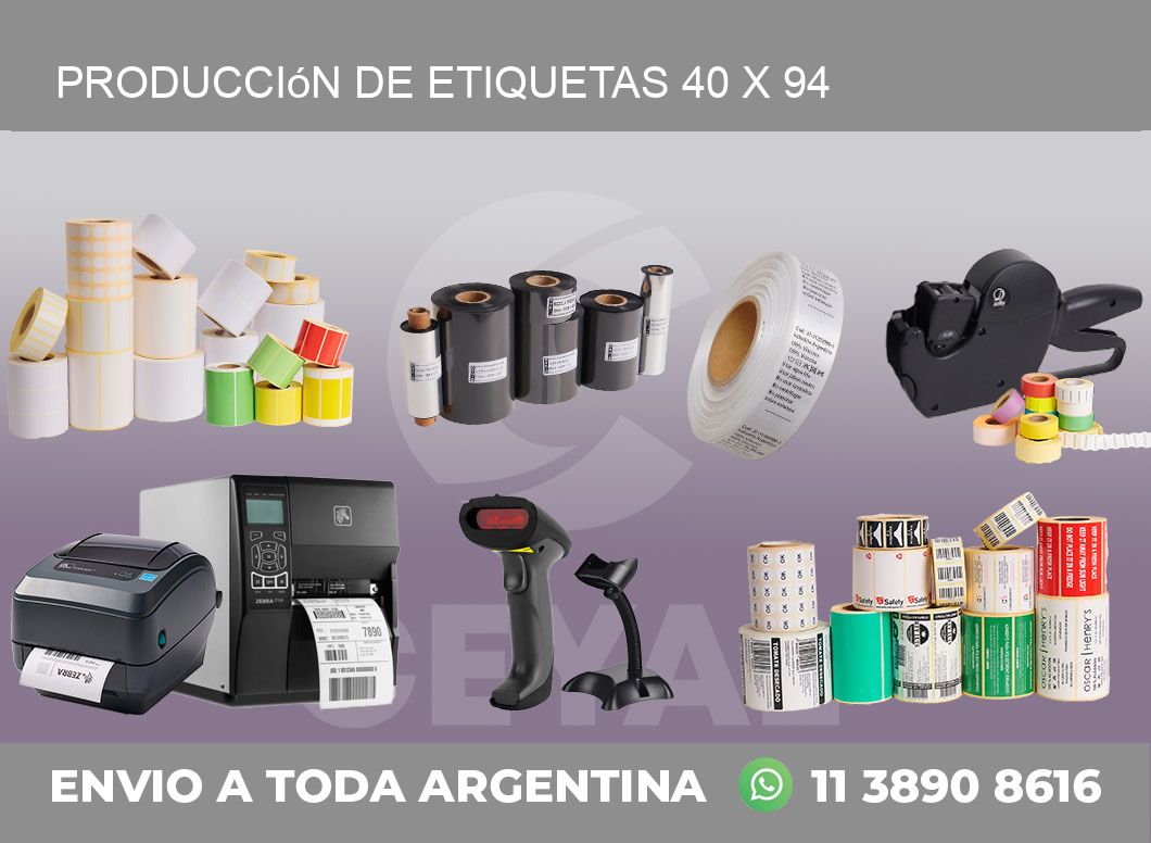 Producción de etiquetas 40 x 94