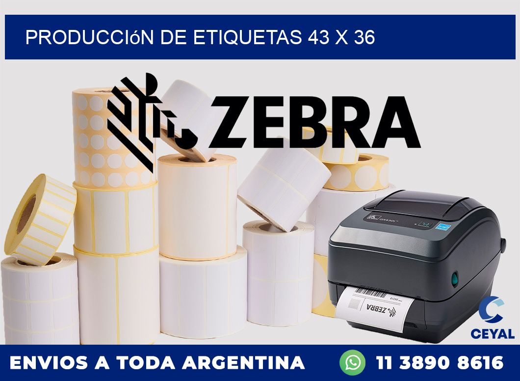 Producción de etiquetas 43 x 36