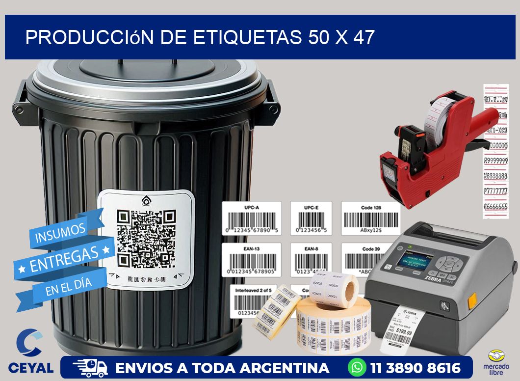 Producción de etiquetas 50 x 47