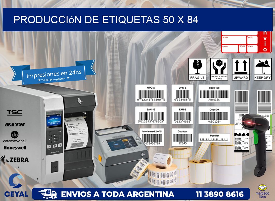 Producción de etiquetas 50 x 84