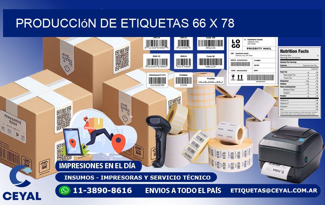 Producción de etiquetas 66 x 78