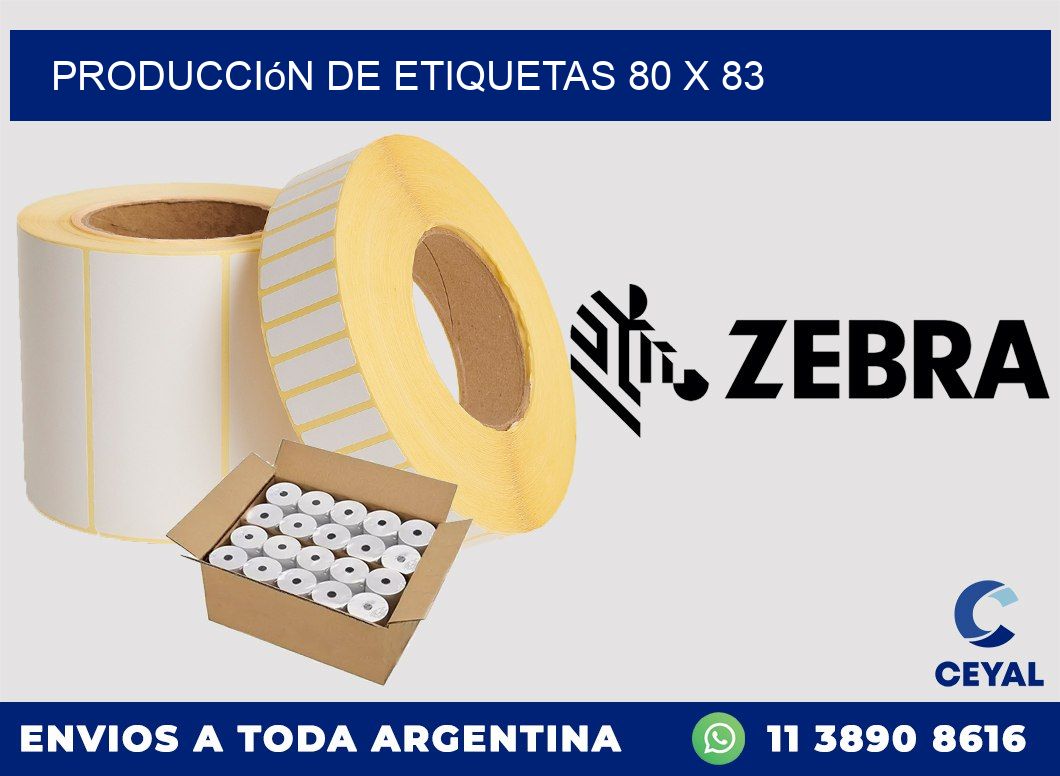 Producción de etiquetas 80 x 83