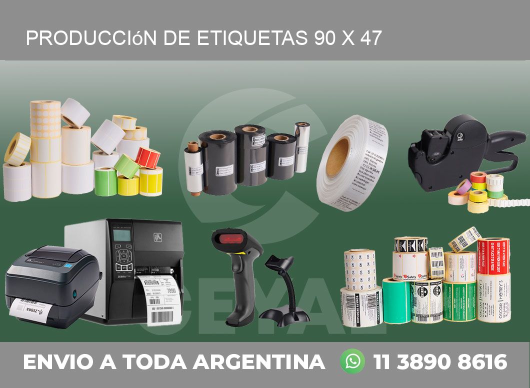 Producción de etiquetas 90 x 47