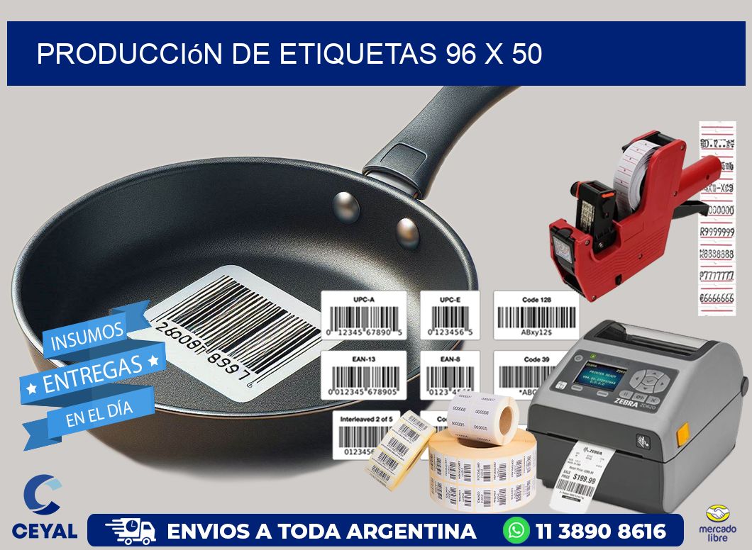 Producción de etiquetas 96 x 50
