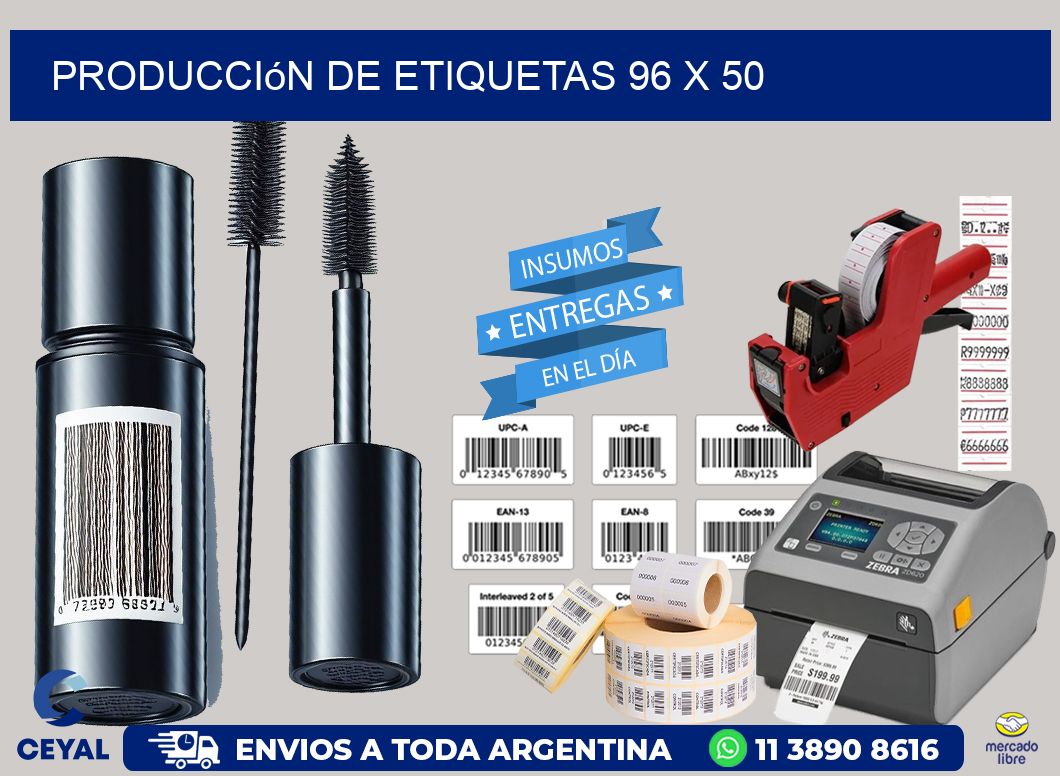 Producción de etiquetas 96 x 50