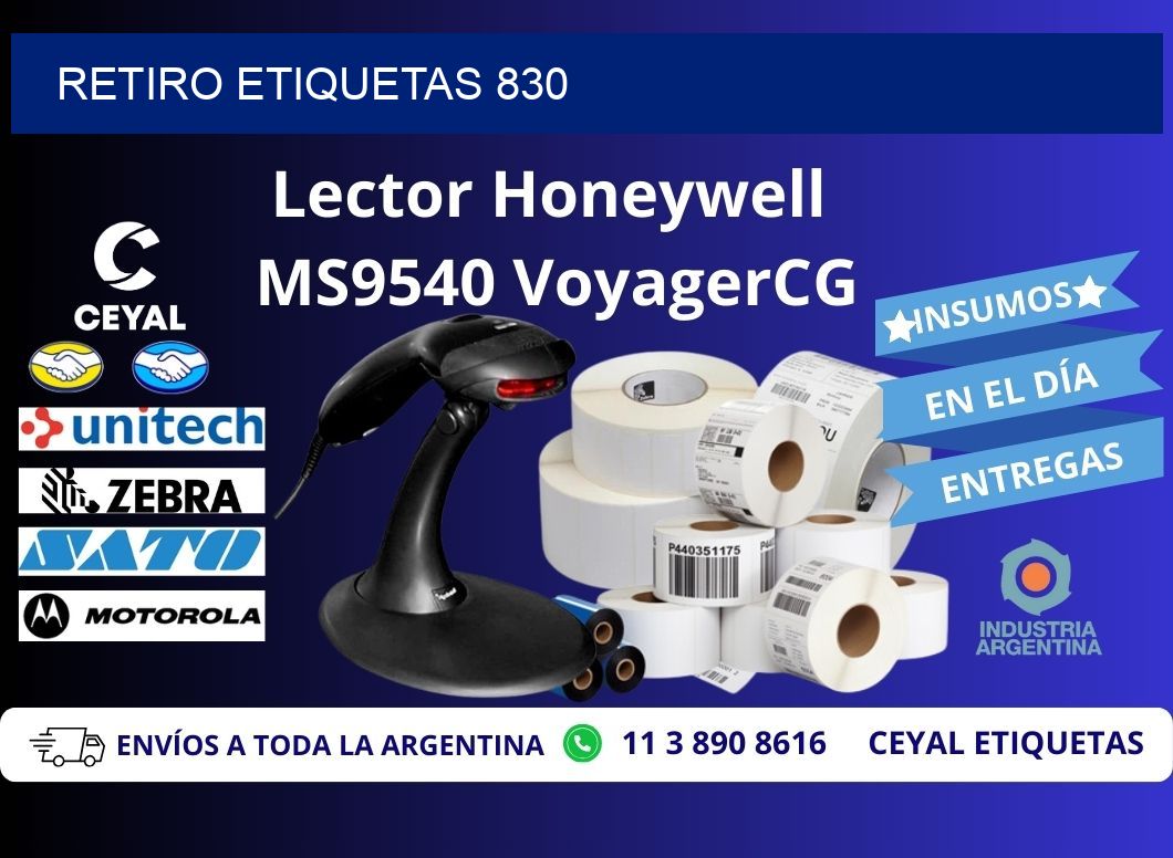 Retiro etiquetas 830