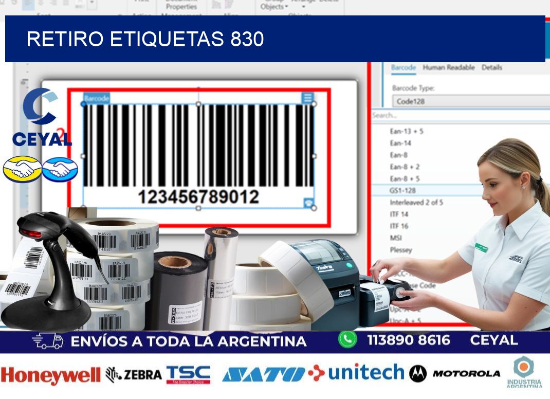 Retiro etiquetas 830