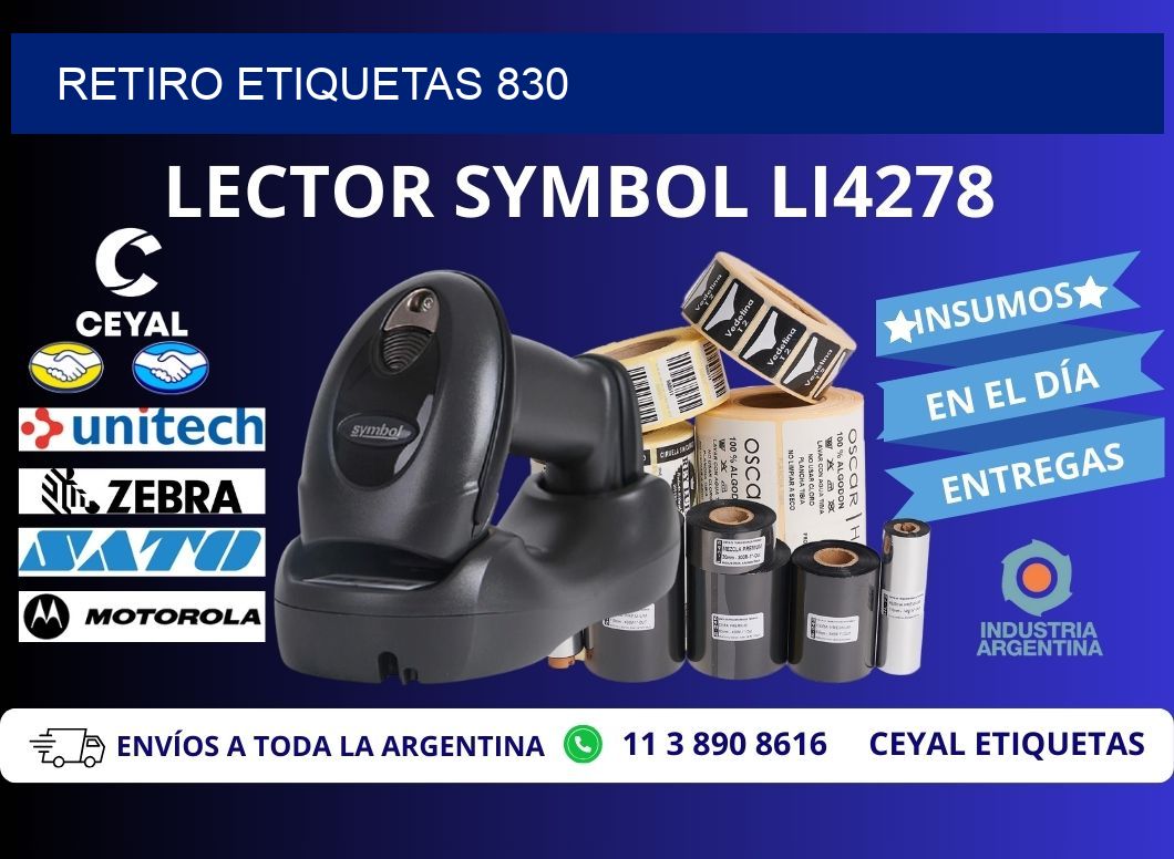 Retiro etiquetas 830