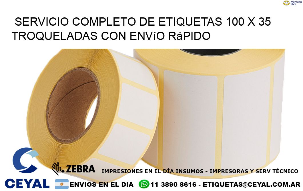 Servicio completo de etiquetas 100 x 35 troqueladas con envío rápido