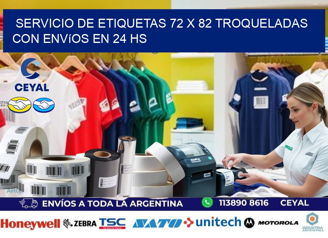 Servicio de etiquetas 72 x 82 troqueladas con envíos en 24 hs