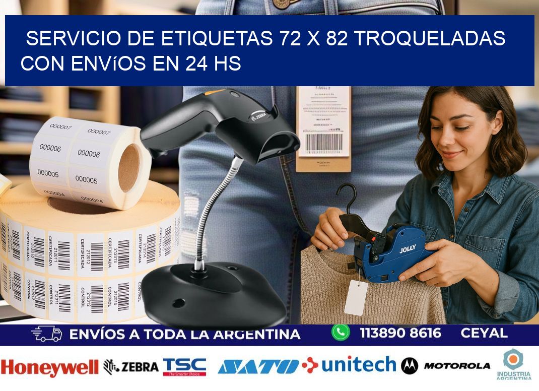Servicio de etiquetas 72 x 82 troqueladas con envíos en 24 hs