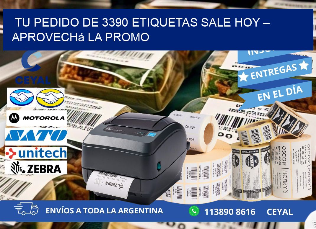 Tu Pedido de 3390 etiquetas Sale Hoy – Aprovechá la Promo