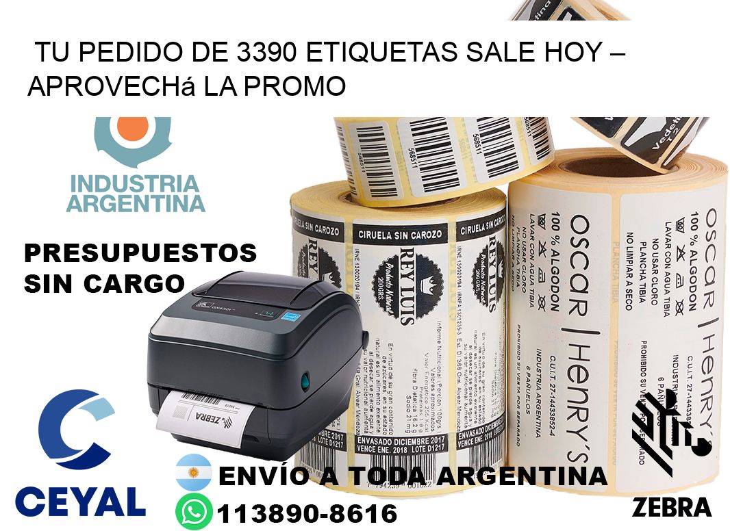 Tu Pedido de 3390 etiquetas Sale Hoy – Aprovechá la Promo