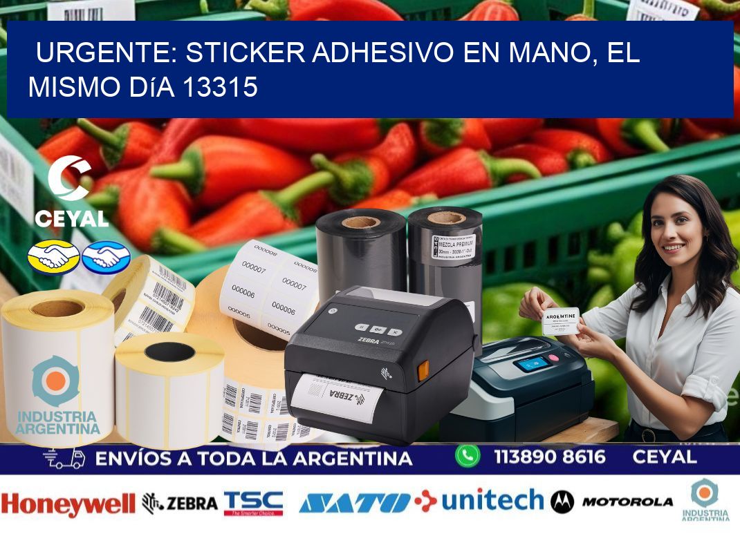 Urgente: Sticker adhesivo en Mano, el Mismo Día 13315