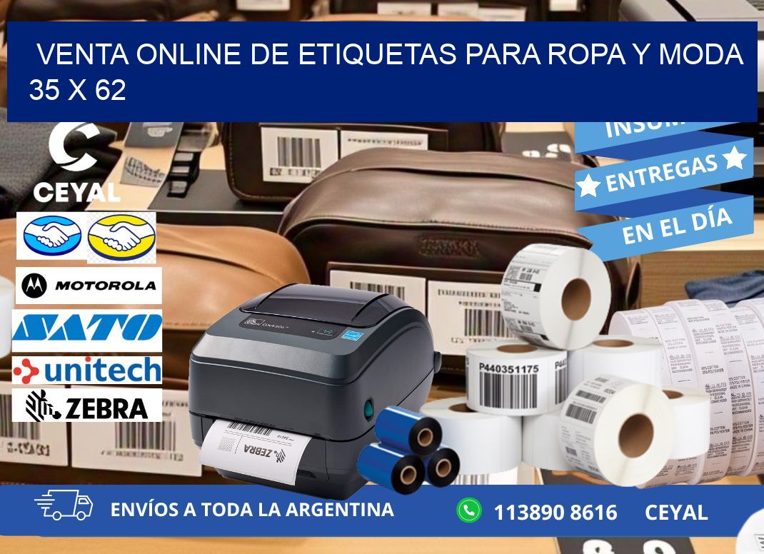 Venta Online de Etiquetas para Ropa y Moda 35 x 62