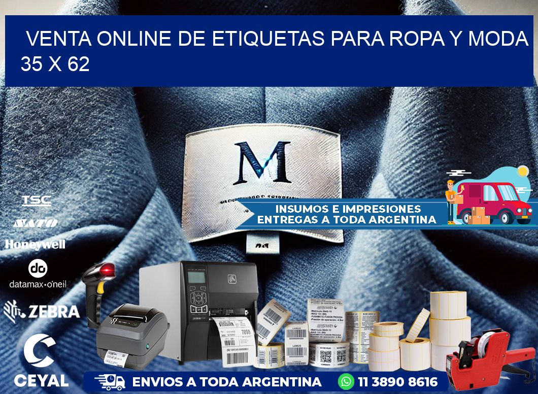 Venta Online de Etiquetas para Ropa y Moda 35 x 62