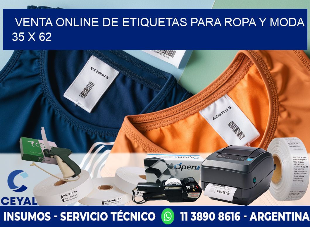 Venta Online de Etiquetas para Ropa y Moda 35 x 62
