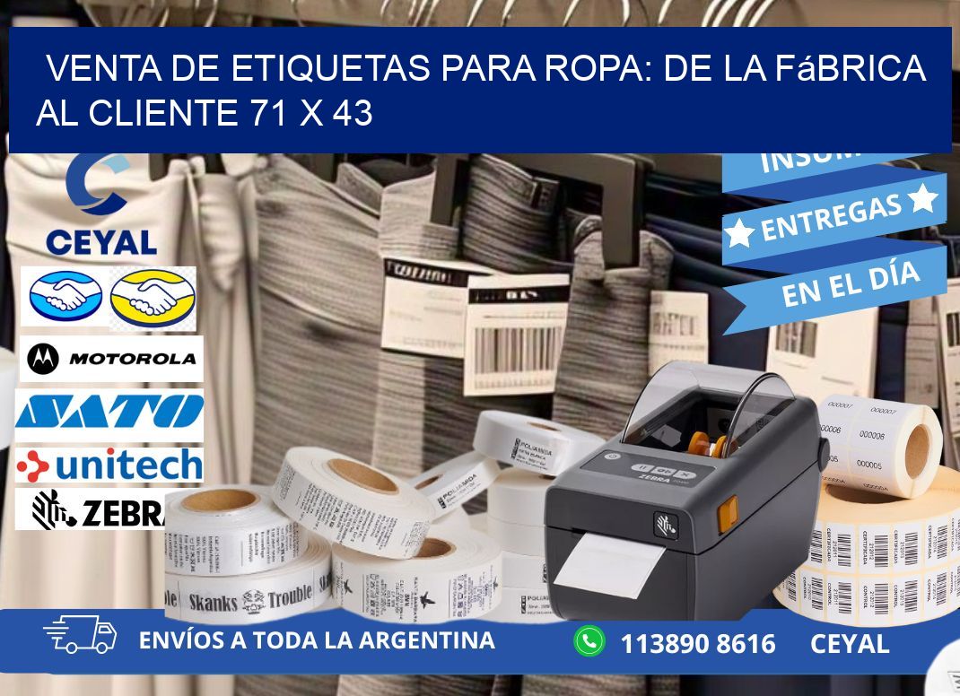 Venta de Etiquetas para Ropa: De la Fábrica al Cliente 71 x 43