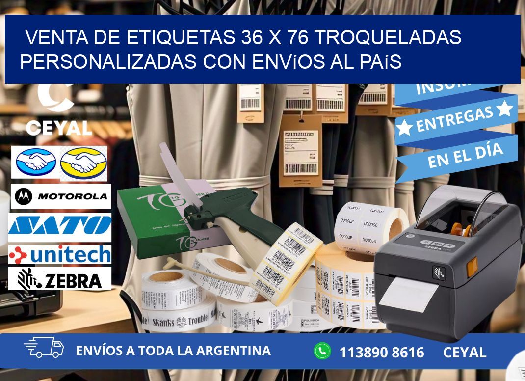 Venta de etiquetas 36 x 76 troqueladas personalizadas con envíos al país