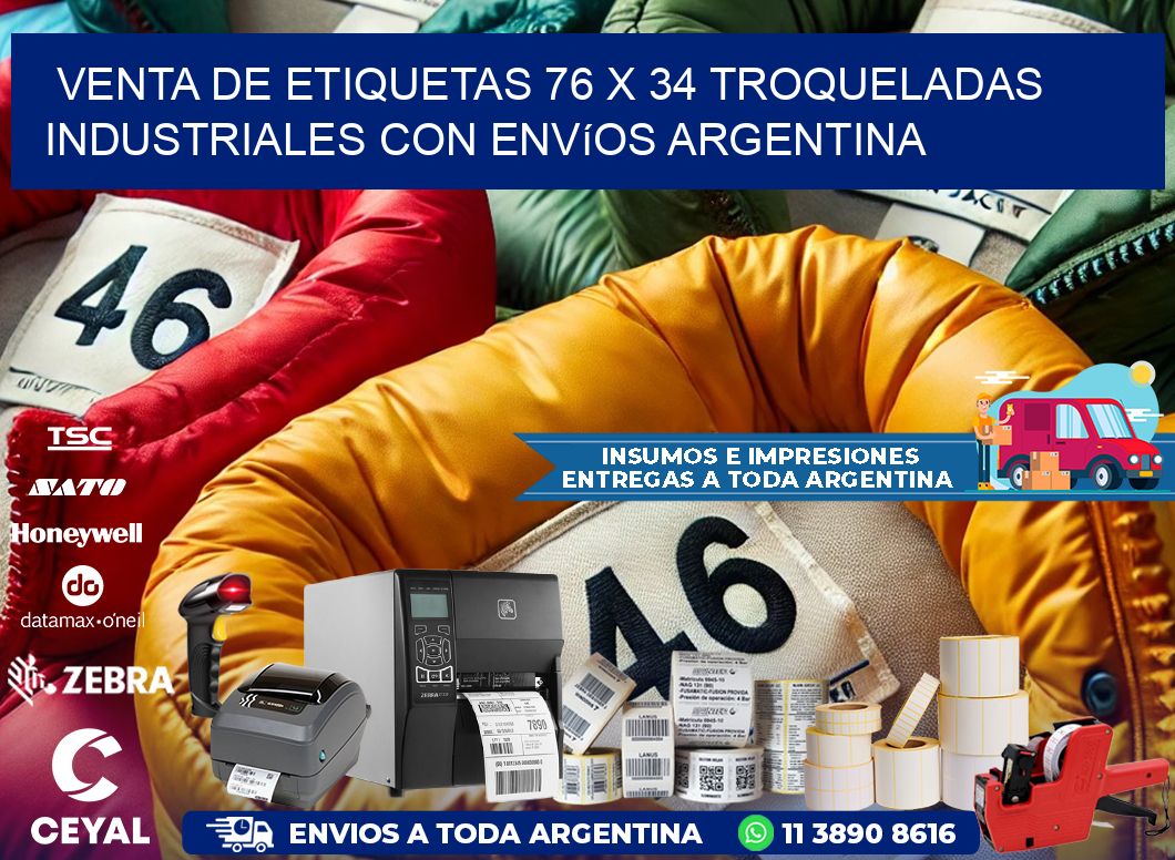 Venta de etiquetas 76 x 34 troqueladas industriales con envíos Argentina