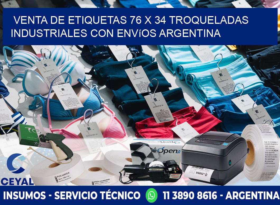 Venta de etiquetas 76 x 34 troqueladas industriales con envíos Argentina