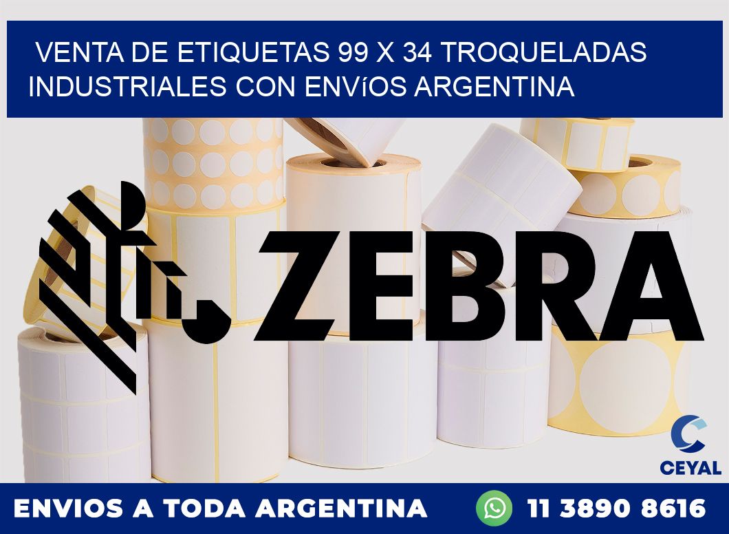Venta de etiquetas 99 x 34 troqueladas industriales con envíos Argentina