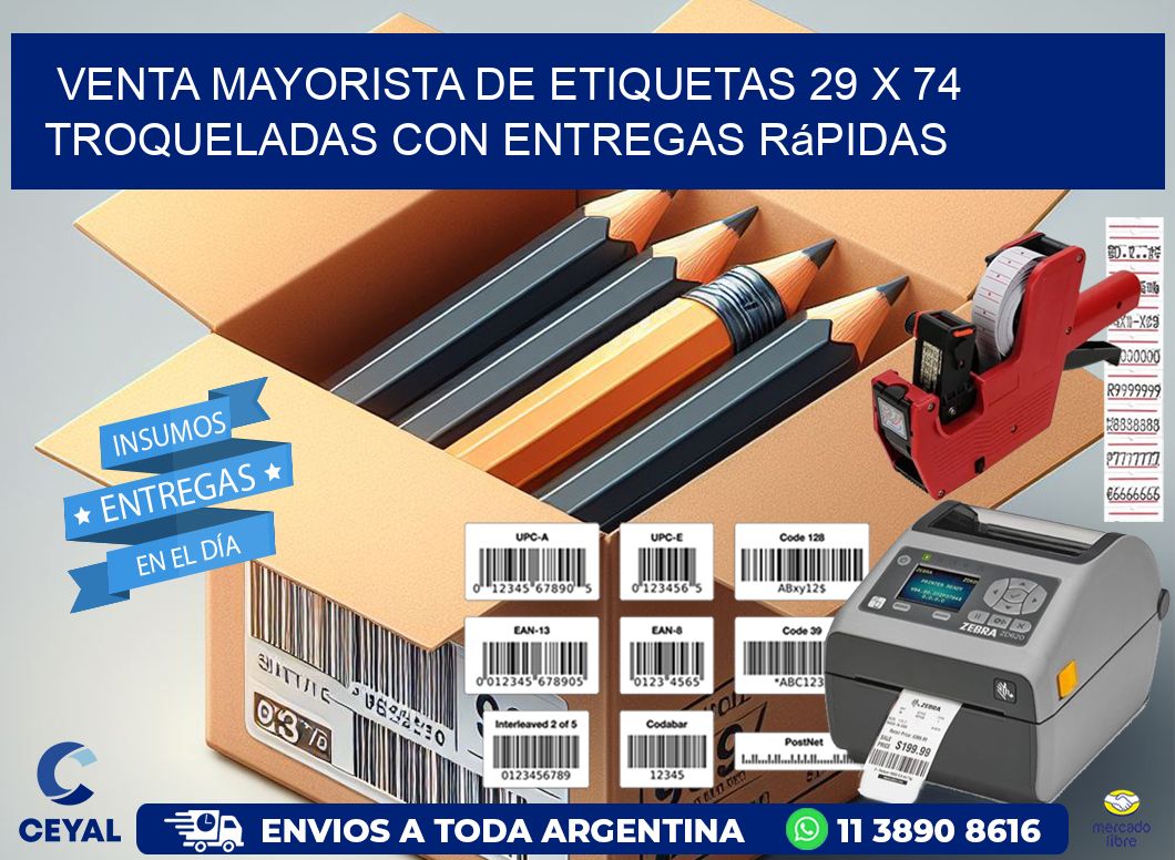 Venta mayorista de etiquetas 29 x 74 troqueladas con entregas rápidas