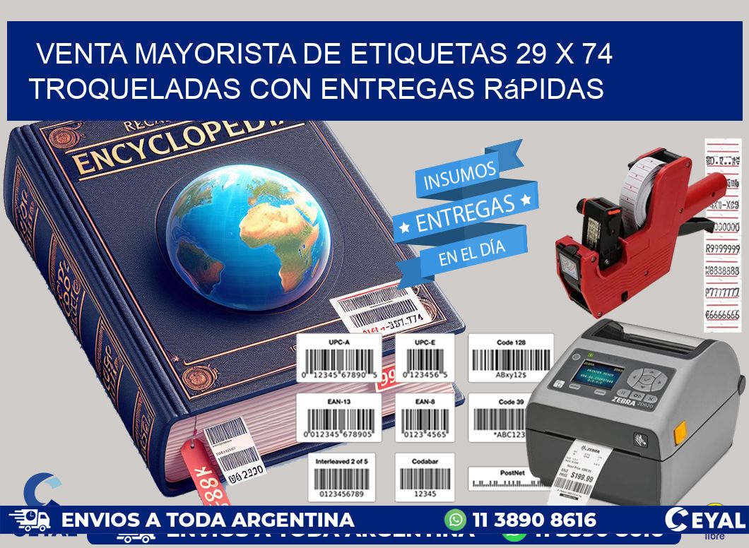 Venta mayorista de etiquetas 29 x 74 troqueladas con entregas rápidas
