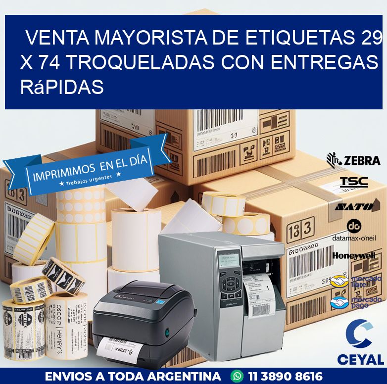 Venta mayorista de etiquetas 29 x 74 troqueladas con entregas rápidas