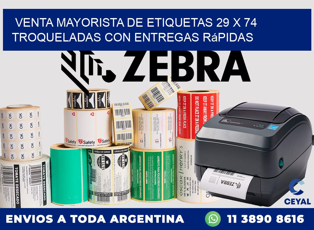 Venta mayorista de etiquetas 29 x 74 troqueladas con entregas rápidas