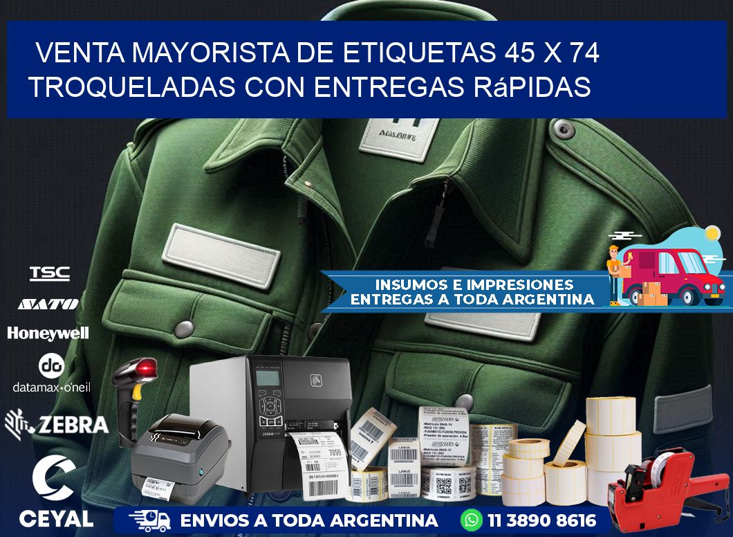 Venta mayorista de etiquetas 45 x 74 troqueladas con entregas rápidas