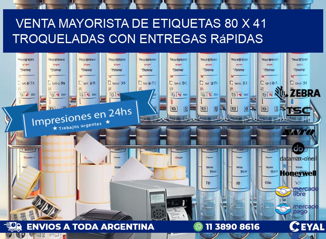 Venta mayorista de etiquetas 80 x 41 troqueladas con entregas rápidas