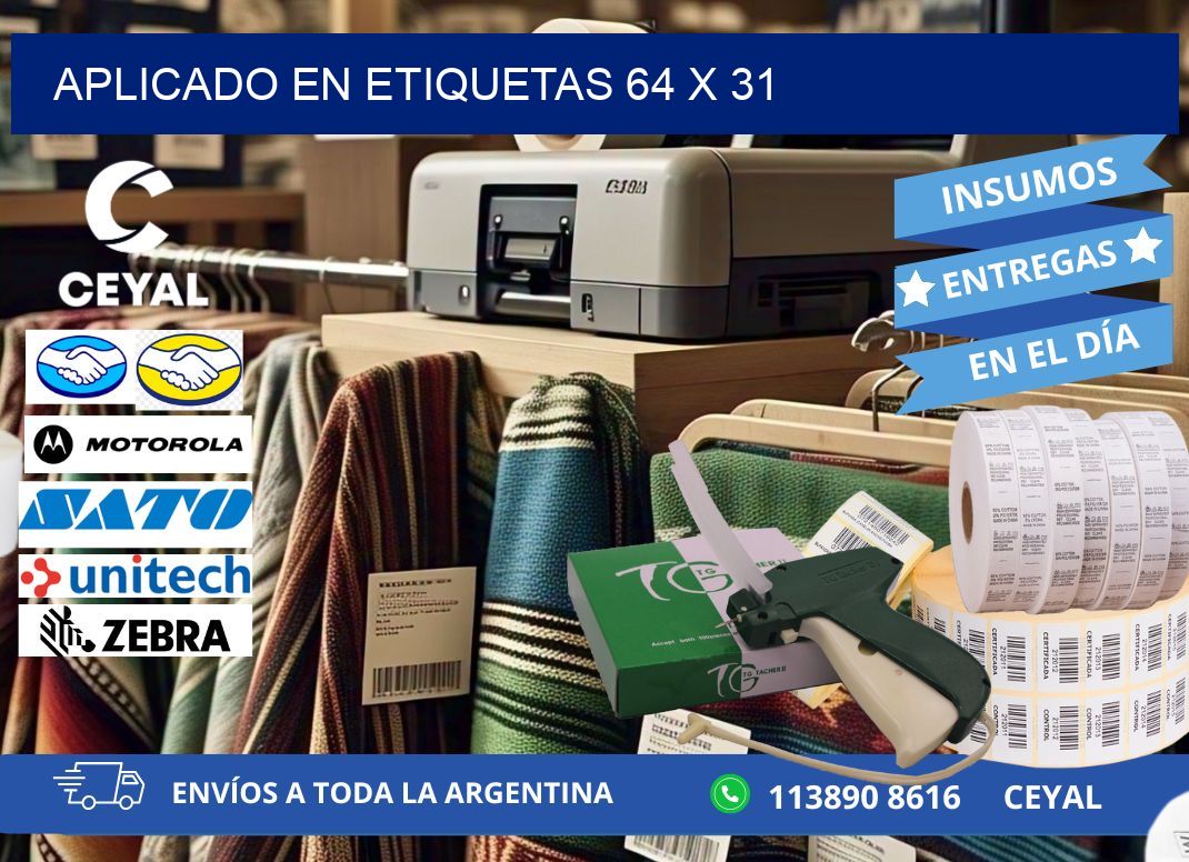 aplicado en etiquetas 64 x 31