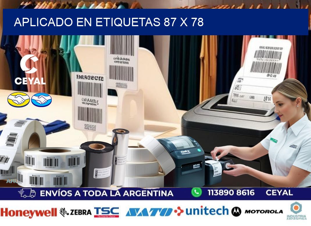 aplicado en etiquetas 87 x 78