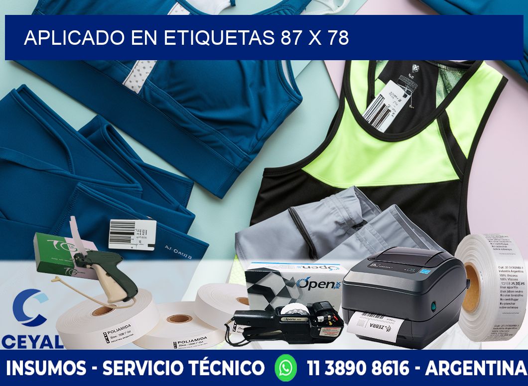 aplicado en etiquetas 87 x 78