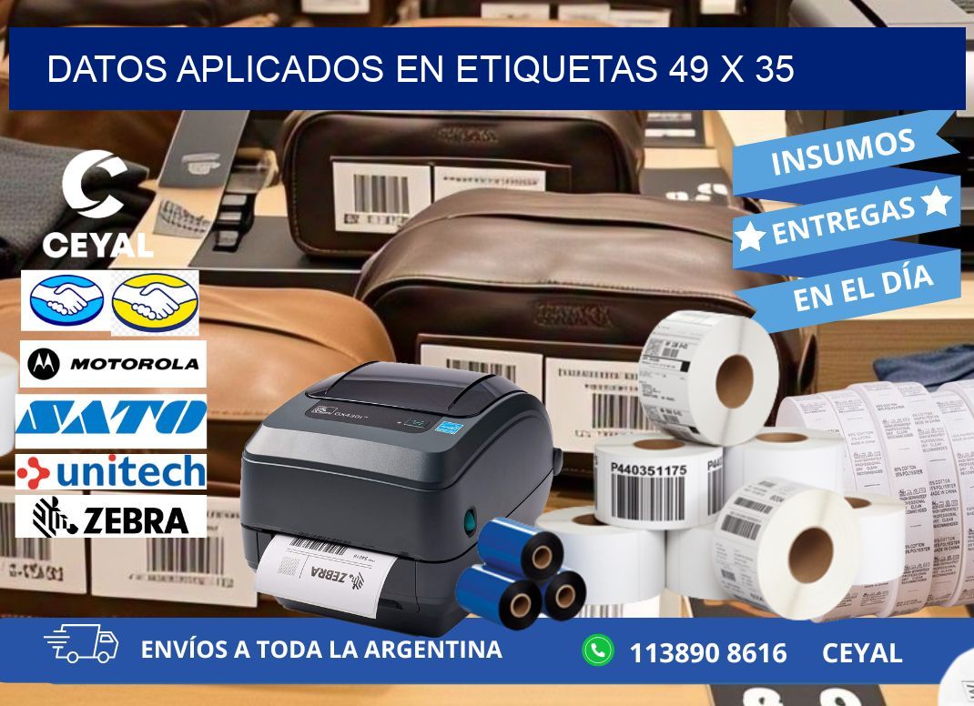datos aplicados en etiquetas 49 x 35