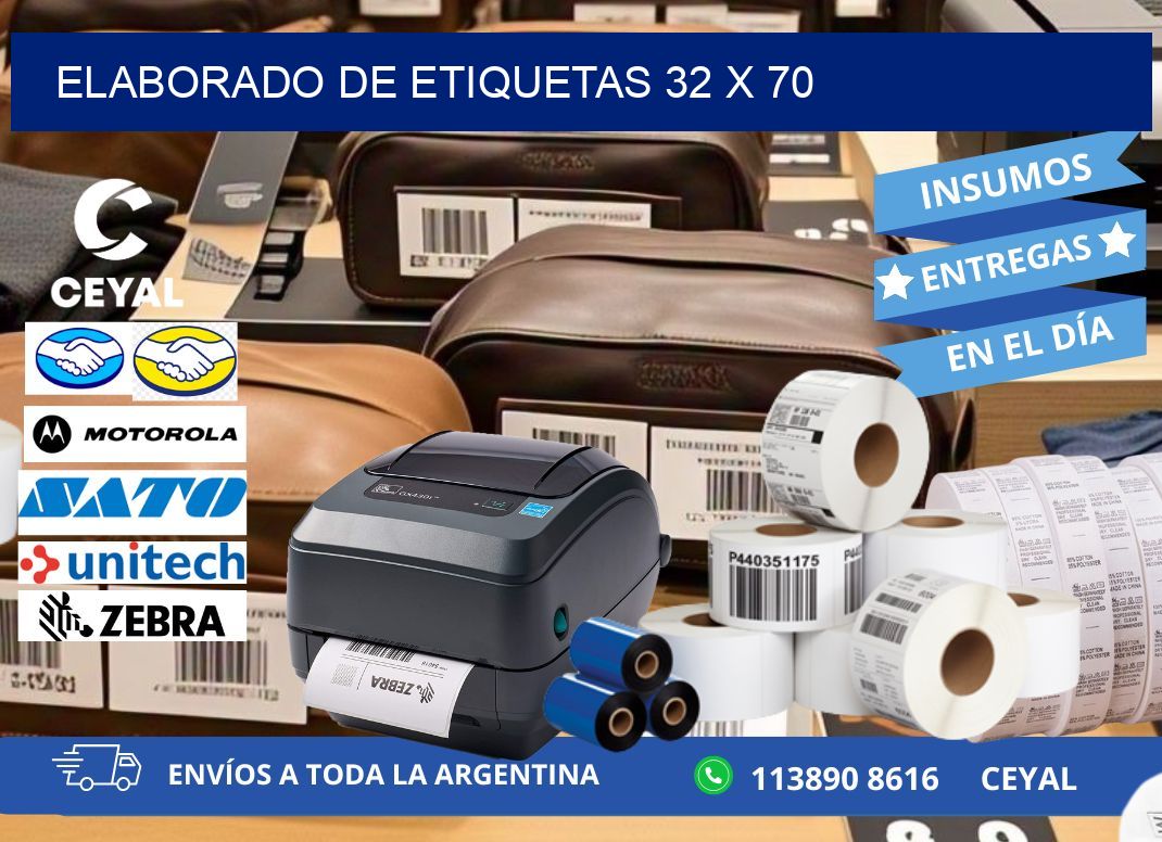 elaborado de etiquetas 32 x 70