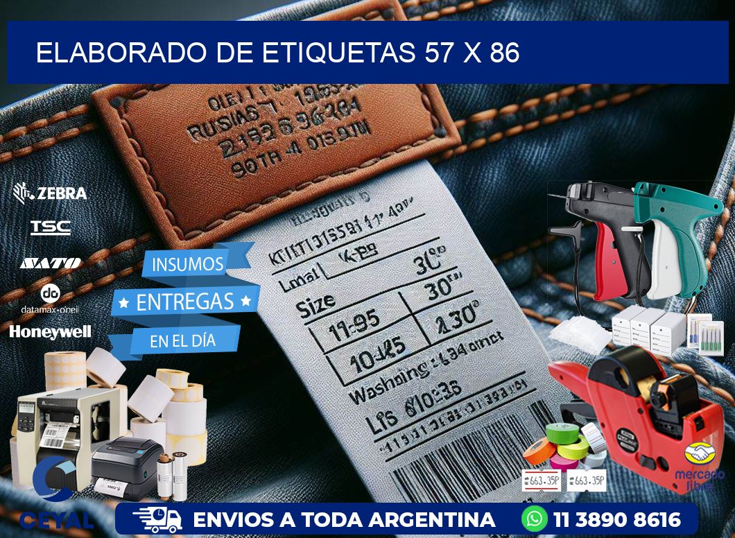 elaborado de etiquetas 57 x 86