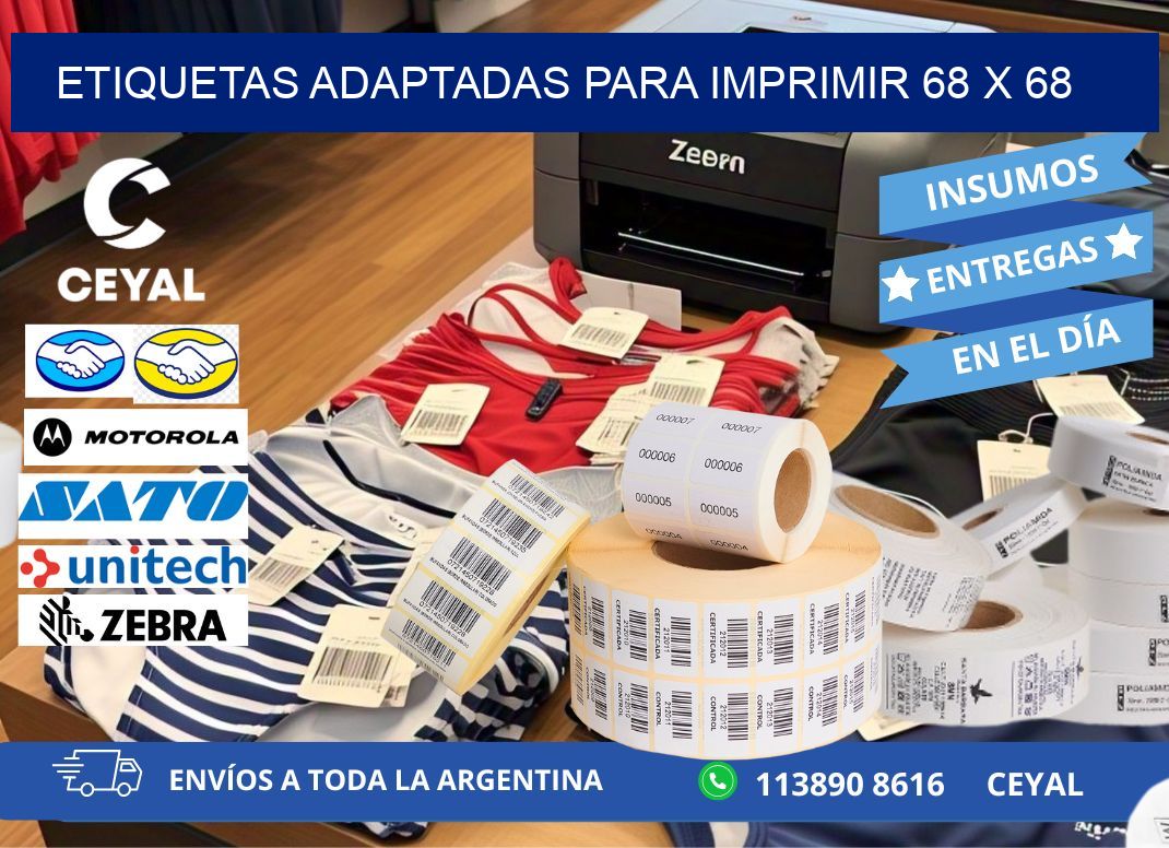 etiquetas adaptadas para imprimir 68 x 68